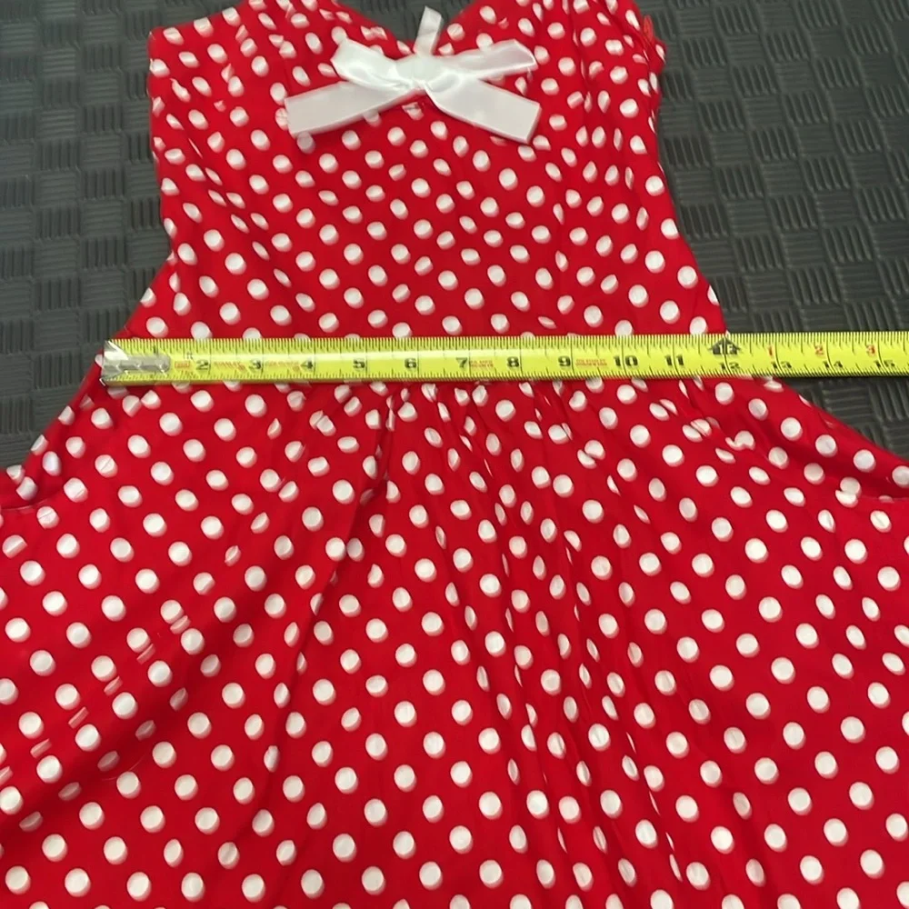 red with white polka dot 50’s dress girls size medium 8-10